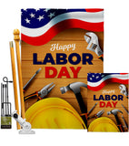 Labor Day - Patriotic Americana Vertical Impressions Decorative Flags HG192638 Made In USA