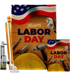 Labor Day - Patriotic Americana Vertical Impressions Decorative Flags HG192638 Made In USA