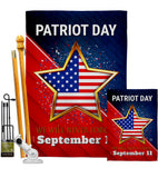 Never Forget 9/11 - Patriotic Americana Vertical Impressions Decorative Flags HG192666 Made In USA