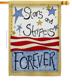 Stars & Stripes - Patriotic Americana Vertical Impressions Decorative Flags HG111005 Made In USA