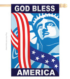 God Bless America - Patriotic Americana Vertical Applique Decorative Flags HG111046