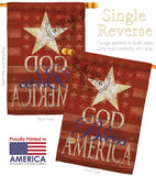 God Bless America - Patriotic Americana Vertical Impressions Decorative Flags HG111053 Made In USA