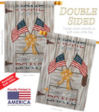 Home of the Free - Patriotic Americana Vertical Impressions Decorative Flags HG111055 Made In USA