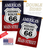 Route 66 - Patriotic Americana Vertical Impressions Decorative Flags HG111059 Made In USA