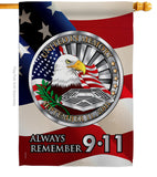 Always Remember - Patriotic Americana Vertical Impressions Decorative Flags HG111063 Made In USA
