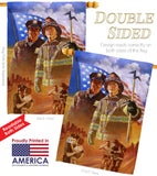 Heroes - Patriotic Americana Vertical Impressions Decorative Flags HG111065 Made In USA