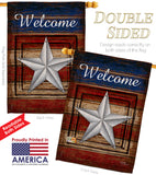 Welcome Vintage - Patriotic Americana Vertical Impressions Decorative Flags HG111066 Made In USA