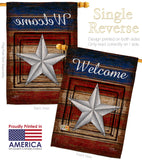 Welcome Vintage - Patriotic Americana Vertical Impressions Decorative Flags HG111066 Made In USA