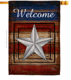 Welcome Vintage - Patriotic Americana Vertical Impressions Decorative Flags HG111066 Made In USA