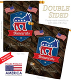 Democrats - Patriotic Americana Vertical Impressions Decorative Flags HG111070 Made In USA