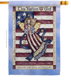 One Nation Under God - Patriotic Americana Vertical Impressions Decorative Flags HG111074 Made In USA