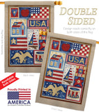 USA Collage - Patriotic Americana Vertical Impressions Decorative Flags HG111077 Made In USA