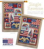 USA Collage - Patriotic Americana Vertical Impressions Decorative Flags HG111077 Made In USA
