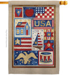 USA Collage - Patriotic Americana Vertical Impressions Decorative Flags HG111077 Made In USA