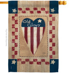 Old Glory Heart - Patriotic Americana Vertical Impressions Decorative Flags HG111082 Made In USA