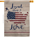 Land I Love - Patriotic Americana Vertical Impressions Decorative Flags HG111083 Made In USA