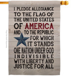 Pledge of Allegiance - Patriotic Americana Vertical Impressions Decorative Flags HG111085 Made In USA