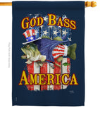 God Bass America - Patriotic Americana Vertical Impressions Decorative Flags HG111087 Made In USA