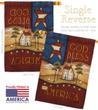 God Bless America - Patriotic Americana Vertical Impressions Decorative Flags HG111090 Made In USA