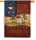 God Bless America - Patriotic Americana Vertical Impressions Decorative Flags HG111090 Made In USA