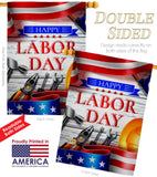 Happy Labor Day - Patriotic Americana Vertical Impressions Decorative Flags HG111103 Made In USA