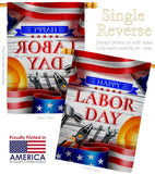 Happy Labor Day - Patriotic Americana Vertical Impressions Decorative Flags HG111103 Made In USA