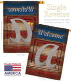 Patriotic A Initial - Patriotic Americana Vertical Impressions Decorative Flags HG130105 Made In USA