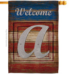 Patriotic A Initial - Patriotic Americana Vertical Impressions Decorative Flags HG130105 Made In USA