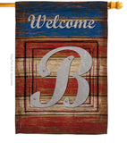 Patriotic B Initial - Patriotic Americana Vertical Impressions Decorative Flags HG130106 Made In USA