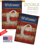 Patriotic C Initial - Patriotic Americana Vertical Impressions Decorative Flags HG130107 Made In USA