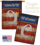 Patriotic C Initial - Patriotic Americana Vertical Impressions Decorative Flags HG130107 Made In USA