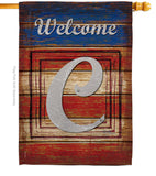 Patriotic C Initial - Patriotic Americana Vertical Impressions Decorative Flags HG130107 Made In USA