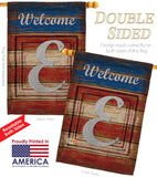 Patriotic E Initial - Patriotic Americana Vertical Impressions Decorative Flags HG130109 Made In USA