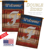 Patriotic F Initial - Patriotic Americana Vertical Impressions Decorative Flags HG130110 Made In USA