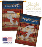 Patriotic F Initial - Patriotic Americana Vertical Impressions Decorative Flags HG130110 Made In USA