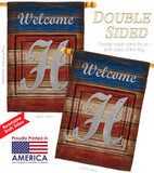 Patriotic H Initial - Patriotic Americana Vertical Impressions Decorative Flags HG130112 Made In USA