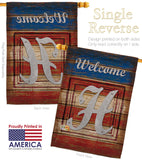 Patriotic H Initial - Patriotic Americana Vertical Impressions Decorative Flags HG130112 Made In USA