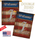 Patriotic J Initial - Patriotic Americana Vertical Impressions Decorative Flags HG130114 Made In USA