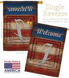 Patriotic J Initial - Patriotic Americana Vertical Impressions Decorative Flags HG130114 Made In USA