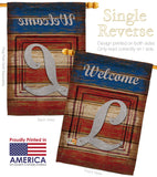 Patriotic L Initial - Patriotic Americana Vertical Impressions Decorative Flags HG130116 Made In USA