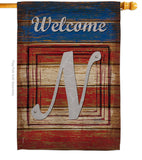 Patriotic N Initial - Patriotic Americana Vertical Impressions Decorative Flags HG130118 Made In USA