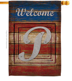 Patriotic P Initial - Patriotic Americana Vertical Impressions Decorative Flags HG130120 Made In USA