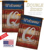 Patriotic Q Initial - Patriotic Americana Vertical Impressions Decorative Flags HG130121 Made In USA
