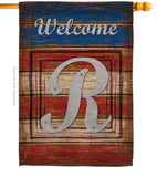 Patriotic R Initial - Patriotic Americana Vertical Impressions Decorative Flags HG130122 Made In USA