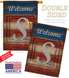 Patriotic S Initial - Patriotic Americana Vertical Impressions Decorative Flags HG130123 Made In USA