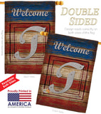 Patriotic T Initial - Patriotic Americana Vertical Impressions Decorative Flags HG130124 Made In USA