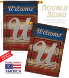 Patriotic U Initial - Patriotic Americana Vertical Impressions Decorative Flags HG130125 Made In USA