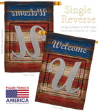 Patriotic U Initial - Patriotic Americana Vertical Impressions Decorative Flags HG130125 Made In USA