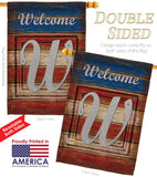 Patriotic W Initial - Patriotic Americana Vertical Impressions Decorative Flags HG130127 Made In USA