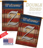 Patriotic Z Initial - Patriotic Americana Vertical Impressions Decorative Flags HG130130 Made In USA